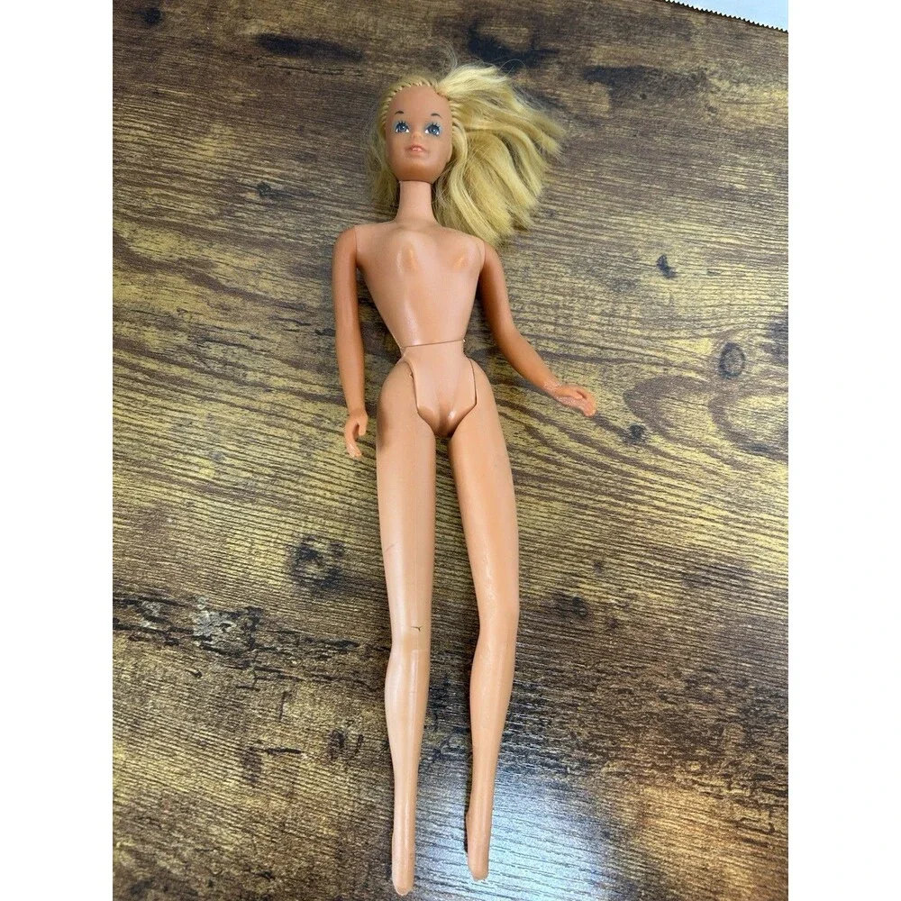 Vintage Barbie Doll Blonde Hair Blue Eyes Mattel Korea Bend Leg Soft Head
